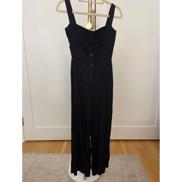 Reformation Black Della Crepe Jumpsuit Size 2 - Picture 9 of 9